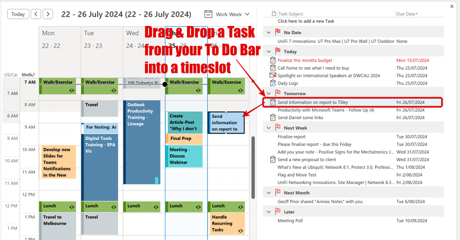 Create a Calendar Reminder from your To Do Bar in Outlook